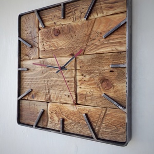 industriál falióra 5, Otthon & Életmód, Dekoráció, Fali és függő dekoráció, Falióra & óra, Famegmunkálás, Fémmegmunkálás, MESKA