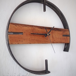 industriál falióra tölgy 5 - otthon & életmód - dekoráció - fali és függő dekoráció - falióra & óra - Meska.hu