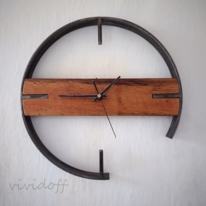industriál falióra tölgy 5 - otthon & életmód - dekoráció - fali és függő dekoráció - falióra & óra - Meska.hu