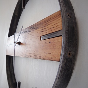 industriál falióra tölgy 5 - otthon & életmód - dekoráció - fali és függő dekoráció - falióra & óra - Meska.hu