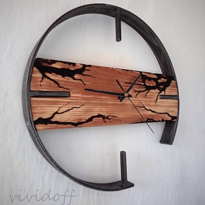 industriál falióra bükk F1 -3 - otthon & életmód - dekoráció - fali és függő dekoráció - falióra & óra - Meska.hu