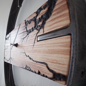 industriál falióra bükk F1 -3 - otthon & életmód - dekoráció - fali és függő dekoráció - falióra & óra - Meska.hu