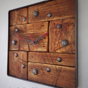industriál falióra 7/N, Otthon & Életmód, Dekoráció, Fali és függő dekoráció, Falióra & óra, Famegmunkálás, Fémmegmunkálás, MESKA