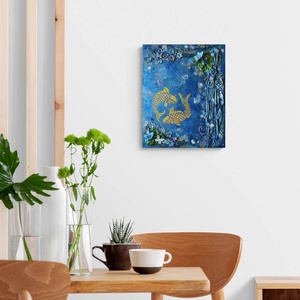 Koi pontyok - aranyhalas, domborműves kép Paverpol-lal, Művészet, Más művészeti ág, Festészet, MESKA