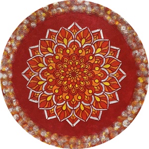 Mandala - Tűzvirág, 40 cm átmérőjű, domborműves kép - művészet - más művészeti ág - Meska.hu