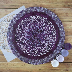 Mandala - Lila kacskaringó, 40 cm átmérőjű, domborműves kép, Művészet, Más művészeti ág, Festészet, MESKA