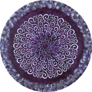Mandala - Lila kacskaringó, 40 cm átmérőjű, domborműves kép - művészet - más művészeti ág - Meska.hu