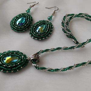 Emerald sparkles - ékszer - ékszerszett - Meska.hu