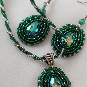 Emerald sparkles - ékszer - ékszerszett - Meska.hu