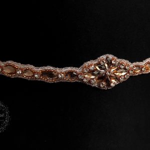 Zaya rosegold menyasszonyi öv - esküvő - kiegészítők - öv & pánt - Meska.hu