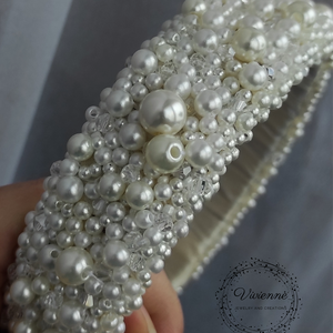 Amanda gyöngyös hajpánt - esküvő - hajdísz - hajpánt - Meska.hu