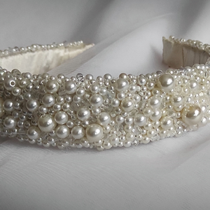 Amanda gyöngyös hajpánt - esküvő - hajdísz - hajpánt - Meska.hu