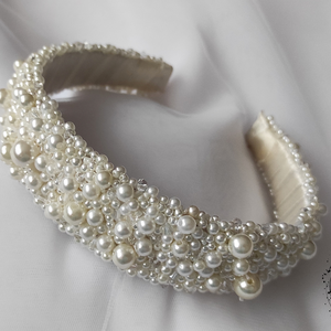 Amanda gyöngyös hajpánt - esküvő - hajdísz - hajpánt - Meska.hu