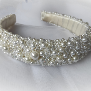 Amanda gyöngyös hajpánt - esküvő - hajdísz - hajpánt - Meska.hu