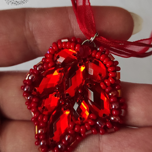 Tiny red medálos nyaklánc  - Meska.hu