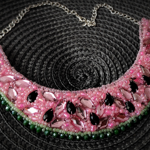 205. Watermelon sparkles - ékszer - nyaklánc - nyakpánt, gallér - Meska.hu