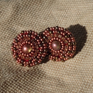 Bronze bright fülbevaló - ékszer - fülbevaló - pötty fülbevaló - Meska.hu