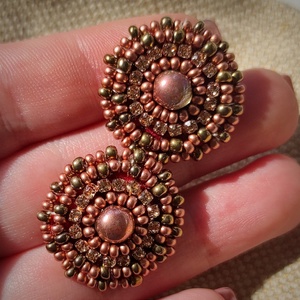 Bronze bright fülbevaló - ékszer - fülbevaló - pötty fülbevaló - Meska.hu