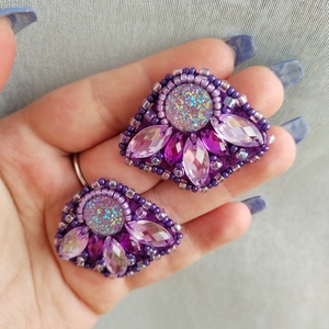 Lilac füli - ékszer - fülbevaló - pötty fülbevaló - Meska.hu