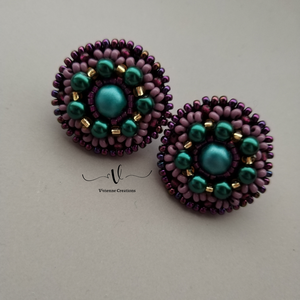 Peacock vibes fülbevaló - ékszer - fülbevaló - pötty fülbevaló - Meska.hu