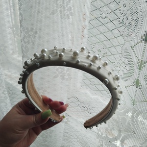 Gyöngyös hajpánt - esküvő - hajdísz - hajpánt - Meska.hu