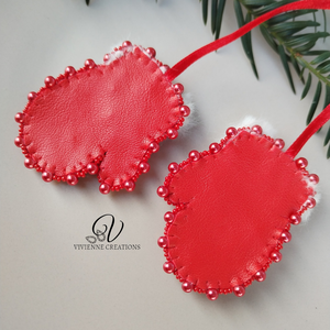 Karácsonyi dísz kesztyűcske  - karácsony - karácsonyi lakásdekoráció - karácsonyfadíszek - Meska.hu