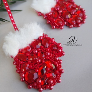 Karácsonyi dísz kesztyűcske  - karácsony - karácsonyi lakásdekoráció - karácsonyfadíszek - Meska.hu