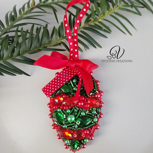 Csúcsos karácsonyi dísz  - karácsony - karácsonyi lakásdekoráció - karácsonyi lakásdíszek - Meska.hu