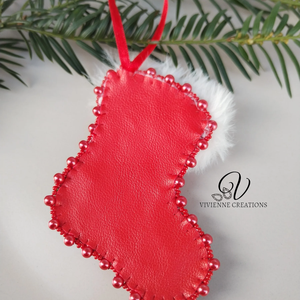 Karácsonyi dísz - kis zokni - karácsony - karácsonyi lakásdekoráció - karácsonyfadíszek - Meska.hu