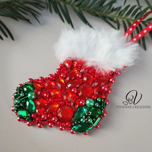 Karácsonyi dísz - kis zokni - karácsony - karácsonyi lakásdekoráció - karácsonyfadíszek - Meska.hu