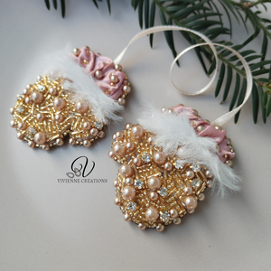 Karácsonyi dísz kesztyűcske  - karácsony - karácsonyi lakásdekoráció - karácsonyfadíszek - Meska.hu