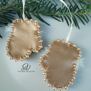 Karácsonyi dísz kesztyűcske  - karácsony - karácsonyi lakásdekoráció - karácsonyfadíszek - Meska.hu