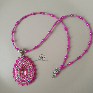 Nireya nyaklánc pink színváltozat - ékszer - nyaklánc - medálos nyaklánc - Meska.hu