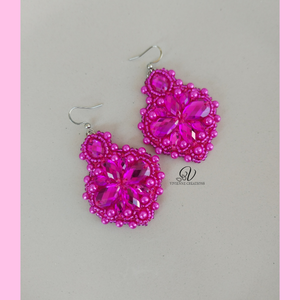 Selithra-pink fülbevaló - Meska.hu