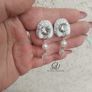 Stella fülbevaló - esküvő - ékszer - fülbevaló - Meska.hu