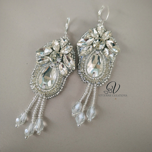 Evangeline strasszköves fülbevaló - ékszer - fülbevaló - lógó fülbevaló - Meska.hu