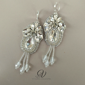 Evangeline strasszköves fülbevaló - ékszer - fülbevaló - lógó fülbevaló - Meska.hu