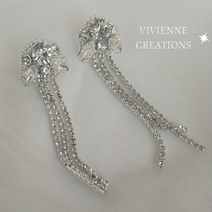 Tierra strasszköves fülbevaló - ékszer - fülbevaló - lógó fülbevaló - Meska.hu