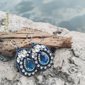 Blue Queen  - ékszer - fülbevaló - lógó fülbevaló - Meska.hu