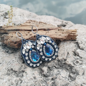 Blue Queen  - ékszer - fülbevaló - lógó fülbevaló - Meska.hu