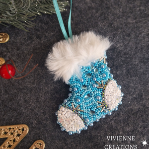 Karácsonyi dísz szett 3 dbos, Karácsony, Karácsonyi lakásdekoráció, Karácsonyfadíszek, Gyöngyfűzés, gyöngyhímzés, MESKA