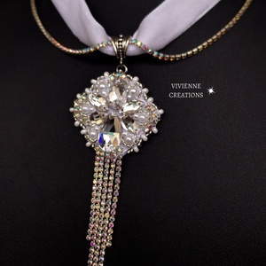 Penelope choker, Ékszer, Nyaklánc, Nyakpánt, gallér, Gyöngyfűzés, gyöngyhímzés, MESKA