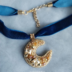 Soraya chocker , Ékszer, Nyaklánc, Nyakpánt, gallér, Gyöngyfűzés, gyöngyhímzés, MESKA