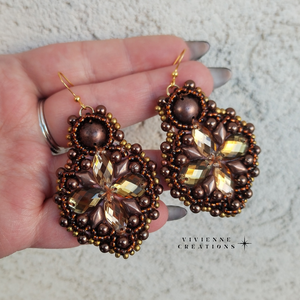 Selithra fülbevaló-barna - ékszer - fülbevaló - lógó fülbevaló - Meska.hu