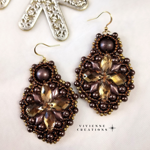 Selithra fülbevaló-barna - ékszer - fülbevaló - lógó fülbevaló - Meska.hu