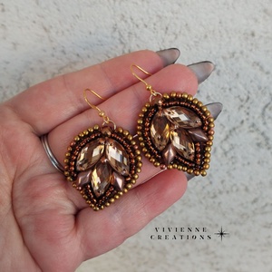 Nyx fülbevaló barna - ékszer - fülbevaló - lógó fülbevaló - Meska.hu