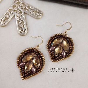 Nyx fülbevaló barna - ékszer - fülbevaló - lógó fülbevaló - Meska.hu