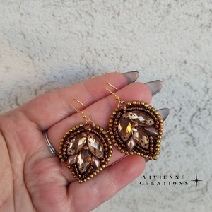 Nyx fülbevaló barna - ékszer - fülbevaló - lógó fülbevaló - Meska.hu