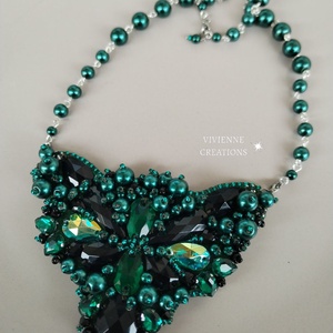 Zelena nyakék 3in1, Ékszer, Nyaklánc, Statement nyaklánc, Gyöngyfűzés, gyöngyhímzés, MESKA