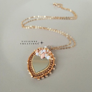 Nadine tükrös nyaklánc, Ékszer, Nyaklánc, Medálos nyaklánc, Gyöngyfűzés, gyöngyhímzés, MESKA